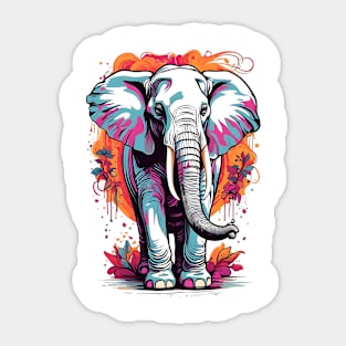 Color Splash Elephant Design Sticker